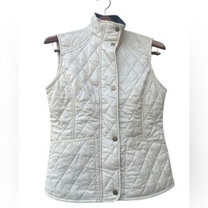 Barbour Summer Liddesdale Gilet Zip Snap Vest Women’s US 8 Beige Pockets
